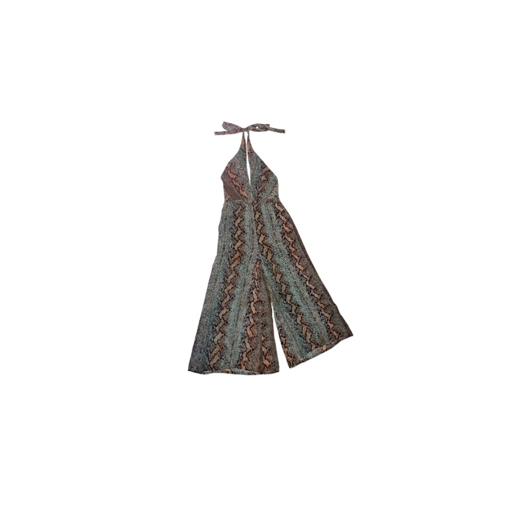 Marciano Green Snake Print Halter Jumpsuit - Women’s Size 6